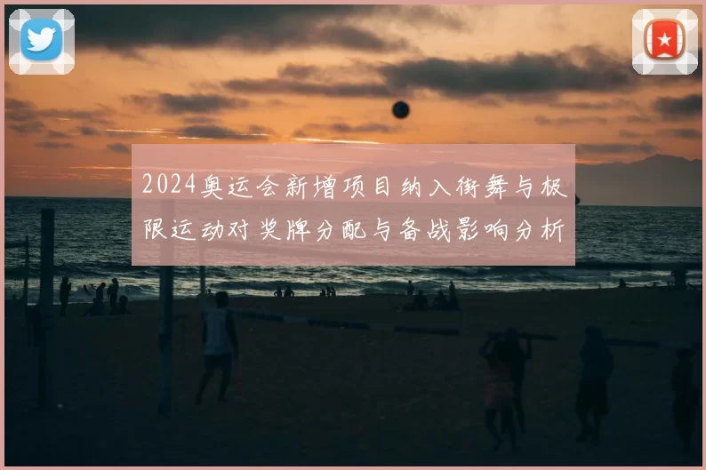 2024奥运会新增项目纳入街舞与极限运动对奖牌分配与备战影响分析